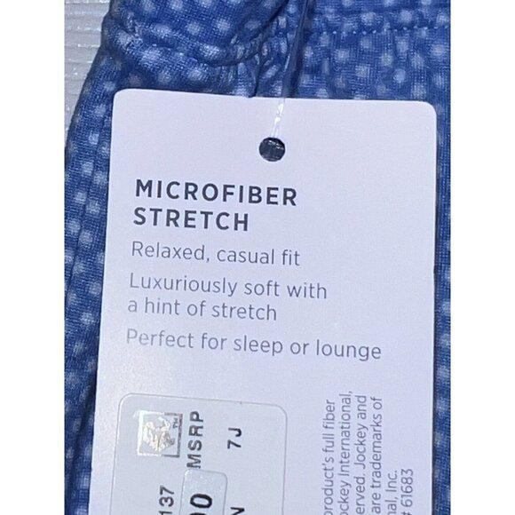 NWT JOCKEY Better Basics Womens Blue Dots Microfiber Lounge Pants Sz L - Picture 8 of 9